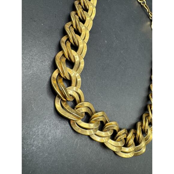 Vtg Monet Heavy Smooth Double Curb Chain Link Necklace 20.5" Gold Tone - Picture 2 of 8